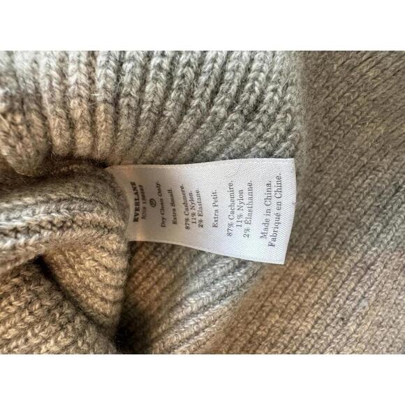 Everlane Premium Ribbed Cashmere Crew Sweater Gray Size XS - Picture 8 of 9